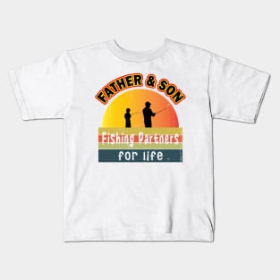 Father And Son Fishing Partners For Life Kids T-Shirt